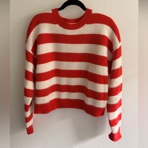 Diane Von Furstenberg Red and White Striped Sweater angora wool